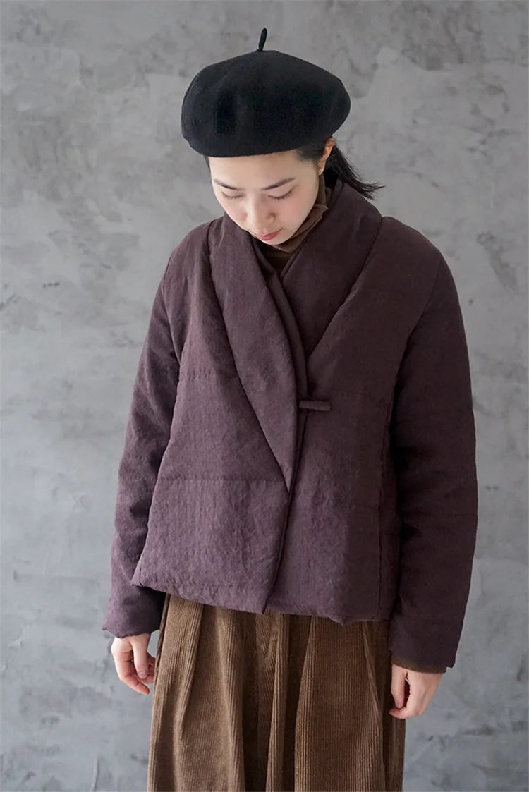 SCUWLINEN осенне-зимняя куртка женское утепленное плотное короткое хлопковое Стеганое пальто в японском стиле верхняя одежда P127