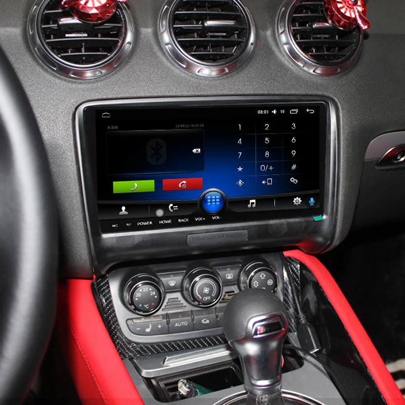 Discount Android 8.1 9.66‘’ Touch screen car multimedia video Player subwoofer carplay GPS navi Auto radio Bluetooth for Audi TT 8