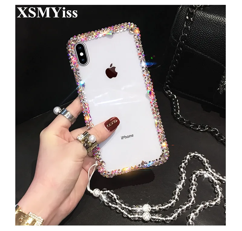 For SamsungS6 S7 S8 S9 S10 S11PLUS Lite Note5 8 9 10 Plus Case Luxury Bling Rhinestone Diamond Crystal Soft Clear TPU Cover |