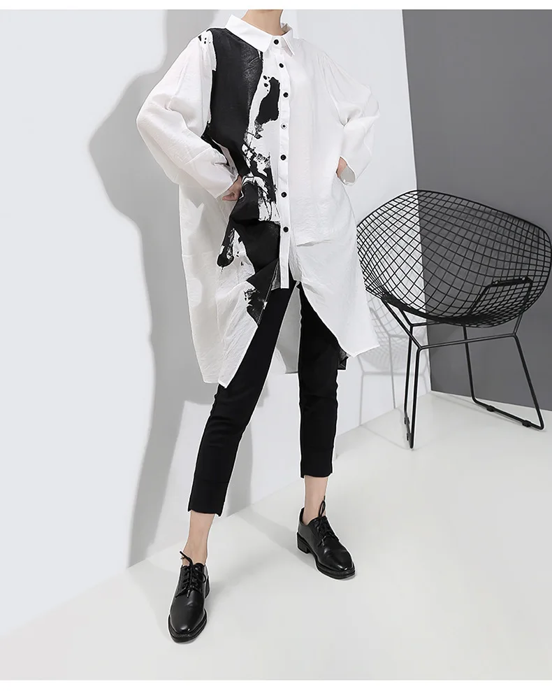 Max LuLu/, корейские роскошные женские осенние уличные рубашки в стиле панк, большие размеры, Длинные рубашки, винтажные топы, блузы с принтом, свободная одежда