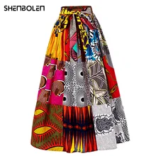 

African Skirt For Women 2021 Ankara Floral Wax Skirt Fashion Maxi Wax Sewing Mix Skirts African Party Women Skirt