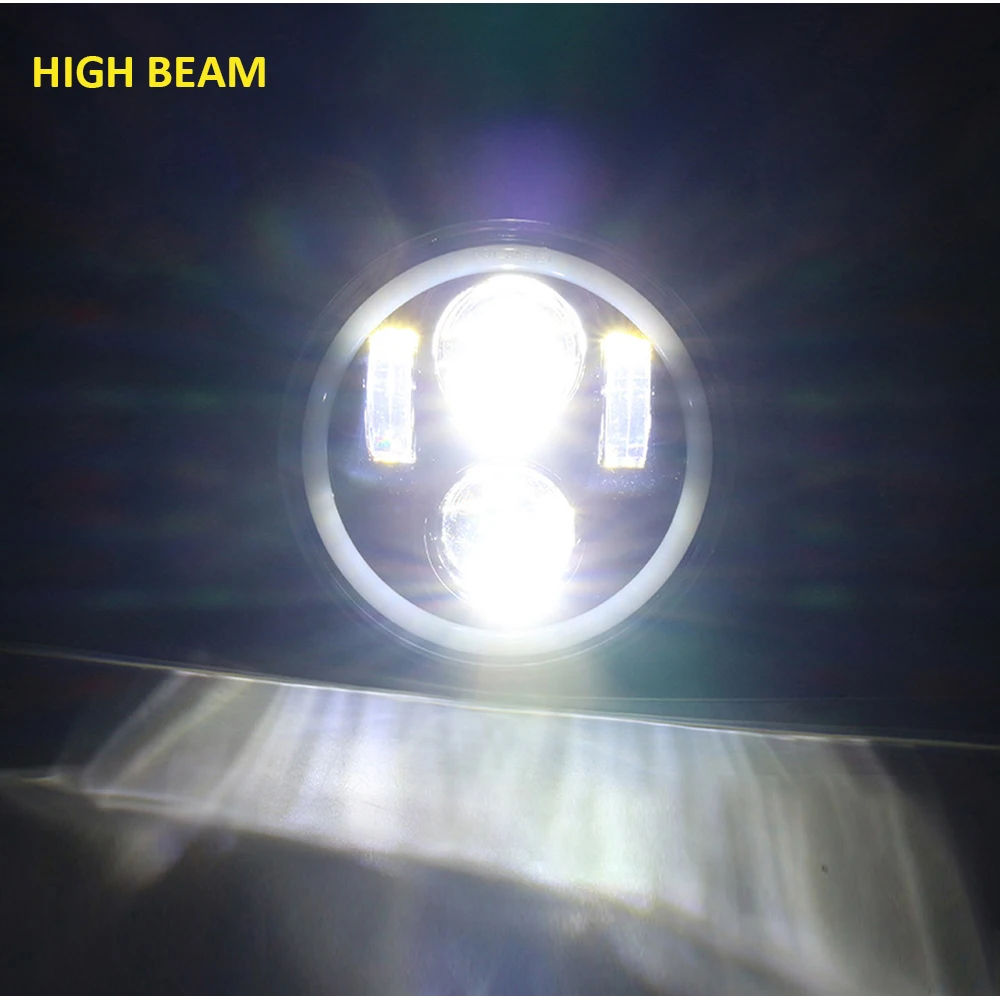  Motorcycle LED Headlight, Dual Color High Brightness High Low  Beam Halo LED Headlight 6.5in Road Star VStar (With Bracket) : Automotive