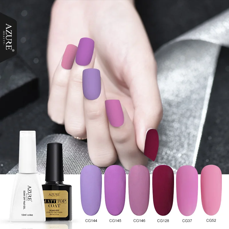 Небесно-Голубой Красота матовый лаки для ногтей Nail Art Набор «сделай сам» с матовым эффектом УФ Гель-лак для ногтей Лаки! полупостоянная гибридный УФ Гель-лак для ногтей Наборы