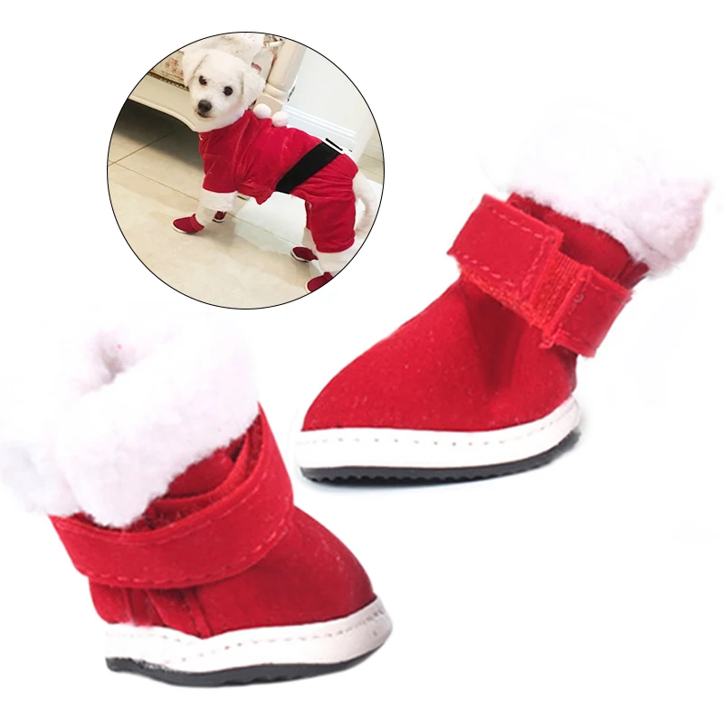 Обувь для собак; обувь для домашних животных; многоразмерная резиновая подошва; реквизит; аксессуары; праздлик на улице; Рождество; высокое качество; удобная Красная рождественская обувь