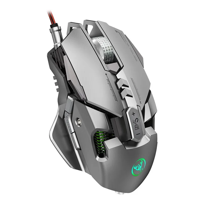 6400 DPI 7-keys Macro Definition Programmable Wired Game Mouse Gaming Mouse Mice  Aluminum alloy 3D metal roller 40NOV2815