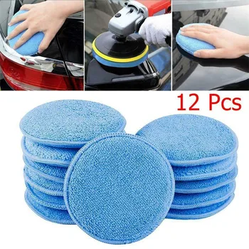 

12PCS Soft Microfiber Car Wax Applicator Pad Polishing Sponge for apply and remove wax Auto Care Polish Foam Sponge#47