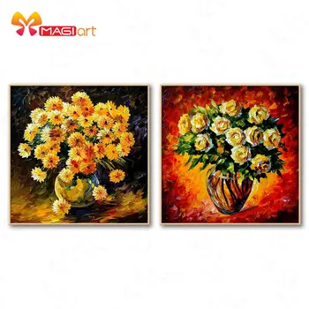 

Cross stitch kits Embroidery needlework sets 11CT water soluble canvas patterns 14CT Floral style oil painting flower-NCMF238