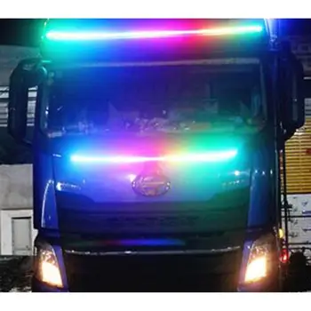 

1 Set Of 150CM LED 24V Center Net Strip Trunk Light Strip Colorful Night Lights Brake Turn Signal Flow Lamp Decor (Ice Blue)