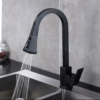 

Kitchen Sink Faucet Hot And Cold Pull Faucet Sink Black Faucet