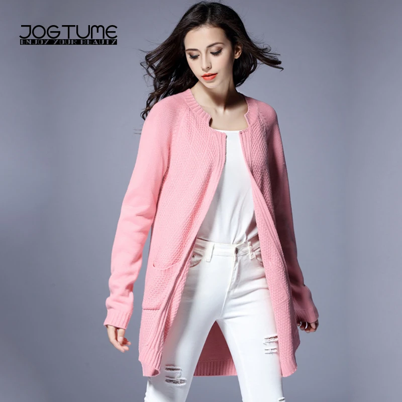 Womens Knitted Cardigan Sweater Pink 2019 Autumn Winter Female Loose Long Sleeve Fashion Coat Plus Size 3XL 4XL |