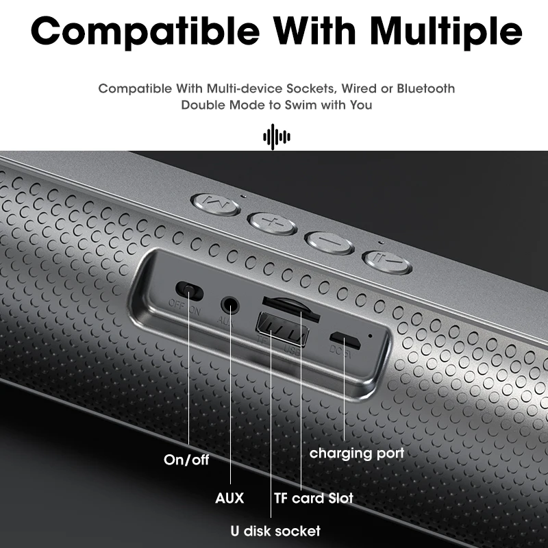 US $23.44 - 24.45 Niye 6D Surround Soundbar Bluetooth 5.0 Home Speaker Wired Computer Speakers Stereo Subwoofer Sound Bar for PC Laptop Theater TV
