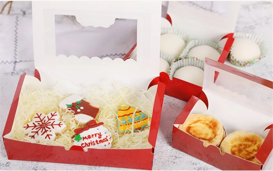 JO жизни 10 шт. Рождество яйцо Тарт, пирожное коробка с прозрачным ...