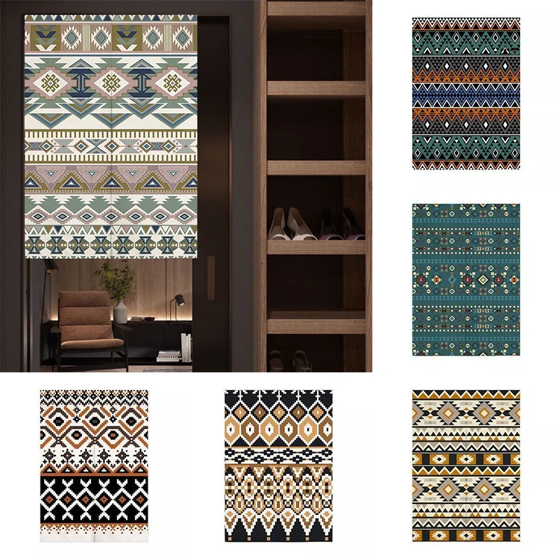 

Bohemian Fabric Partition Curtain Kitchen Bedroom Half Panel Curtain Home Decoration Geomantic Curtain Doorway Hanging Curtain