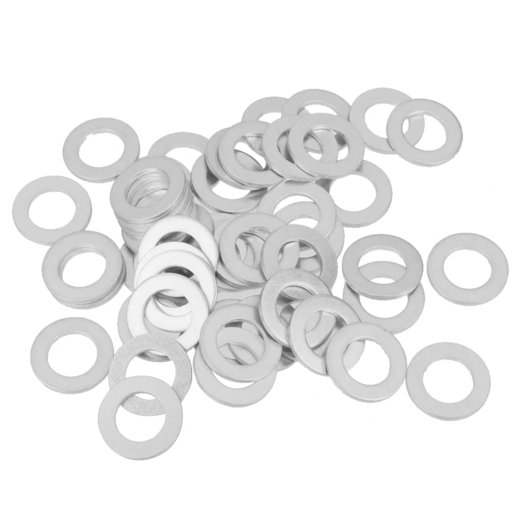 50pcs Metal Oil Drain Gasket 14mm Diameter Plug Washer For Acura Honda