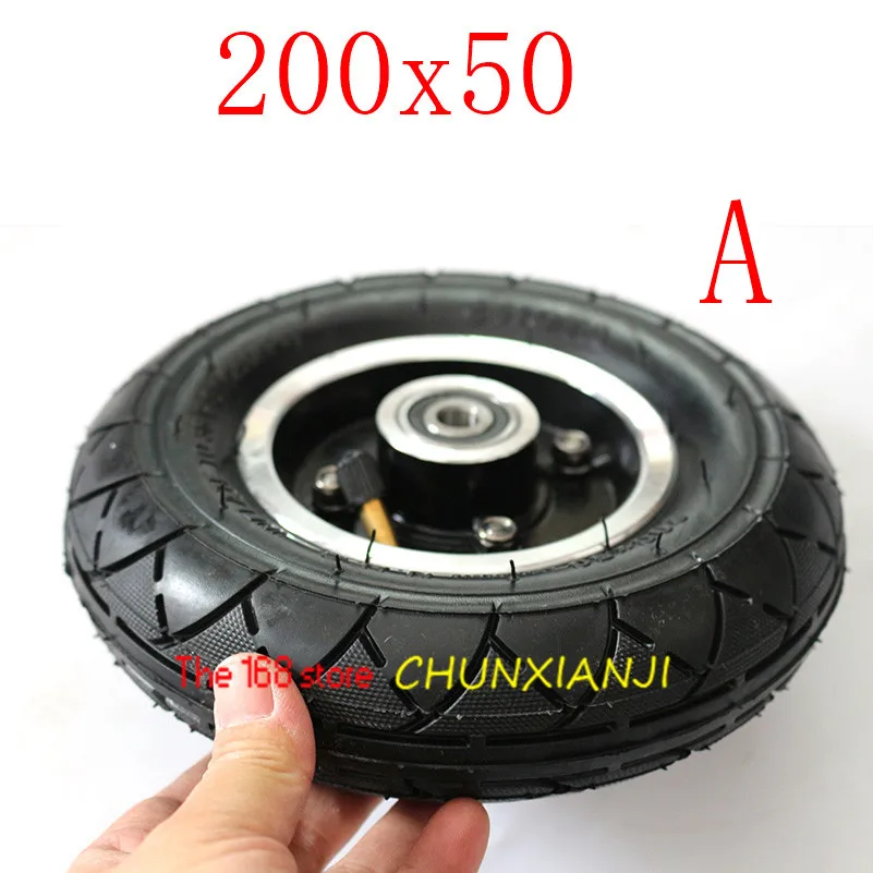 200x50Tyre инфляция покрышка для электроскутера с центрального движения колеса " мопедов электромобиль кольцо из алюминиевого сплава шина - Цвет: A