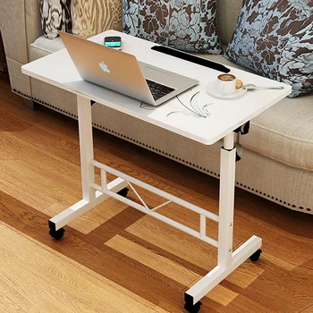 

Computer Desk Desktop Home Laptop Desk Simple Modern Mobile Desk with Wheel Lift Bedside Lazy Table