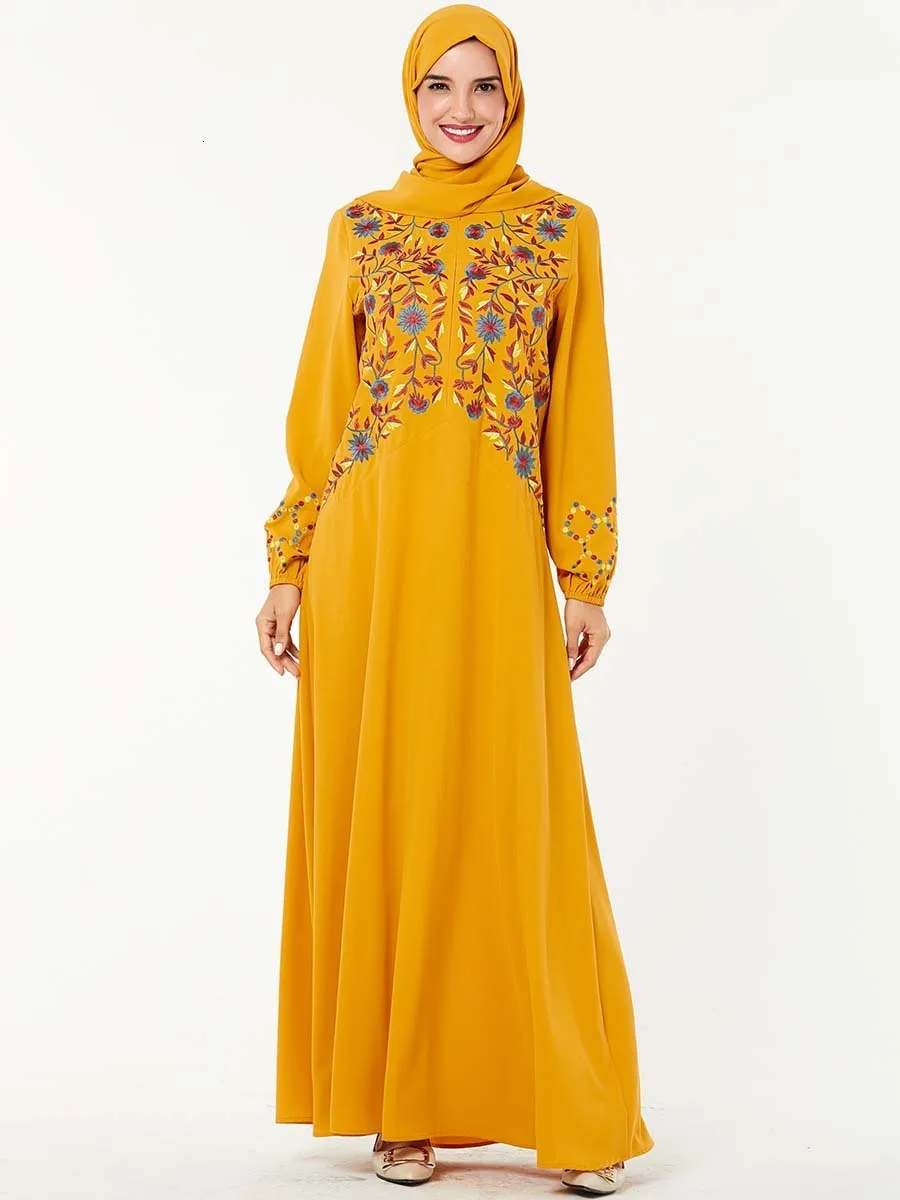 Abaya Indian Long Skirt Front Zipper Islamic Clothing Embroidered Casual Abaya Dubai Muslim Large Size Dress abaya dubai