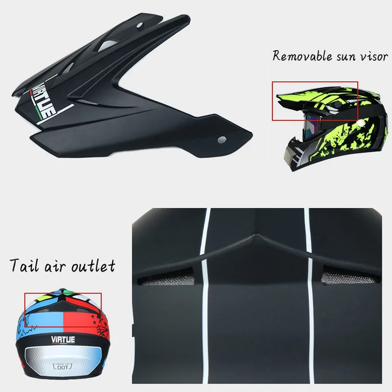 Off-road Motorcycle Helmet Casco Moto Full Face Motocross Helm Professional motorbike ATV Downhill Racing Dirt Bike For Men Kids