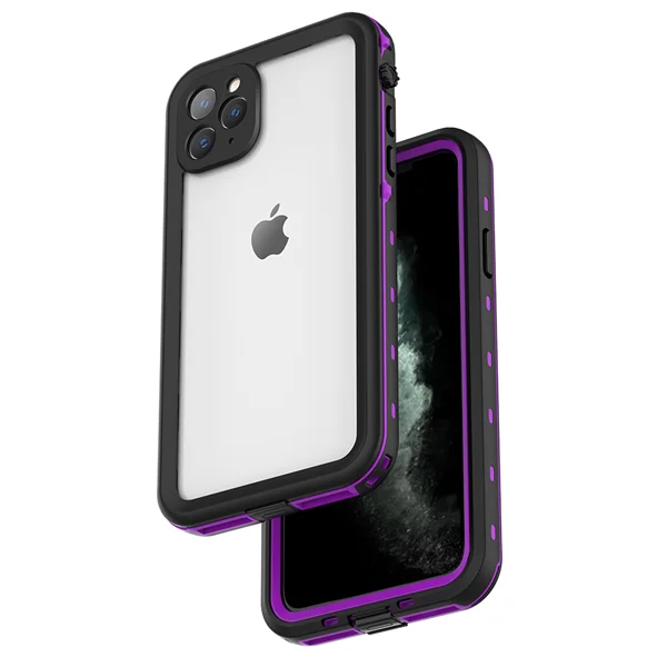 HOTR Waterproof Phone Case for iPhone 11 pro max Swimming Diving Waterproof PC Cover for iphone 11 pro Full Protect Coque - Цвет: Purple