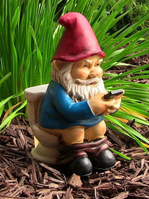 Statue de gnome amusante en résine de décoration de jardin de haute qualité  - nain de