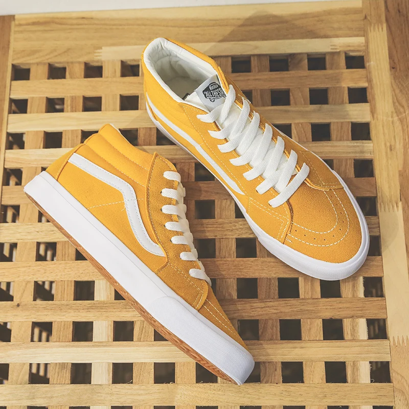 TRILEINO mid-sk8 Имбирь Классический мужские туфли из вулканизованной парусины женские наивысшего качества обувь для скейтбординга высокие кроссовки