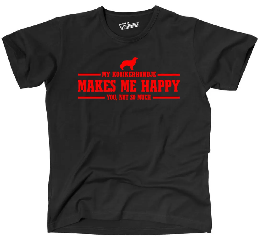 Мужская футболка с круглым вырезом и принтом KOOIKERHONDJE Maks ME HAPPY Hund Wilsigns Siviwonder Bis 4XL