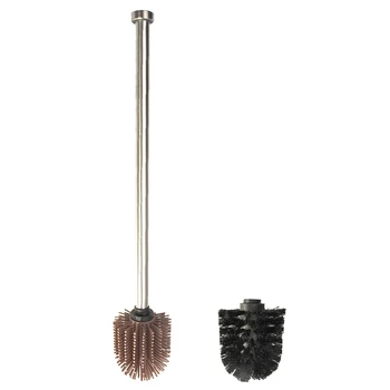 

Toilet Brush Portable Replacement Cleaning Tool Bathroom Durable Accessories Long Handle Home Use Scrub Silicone Stainless Steel