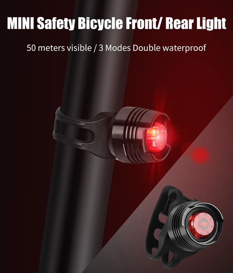 WEST BIKING Waterproof Bicycle Rear Light Mini LED Tail Light for Bike