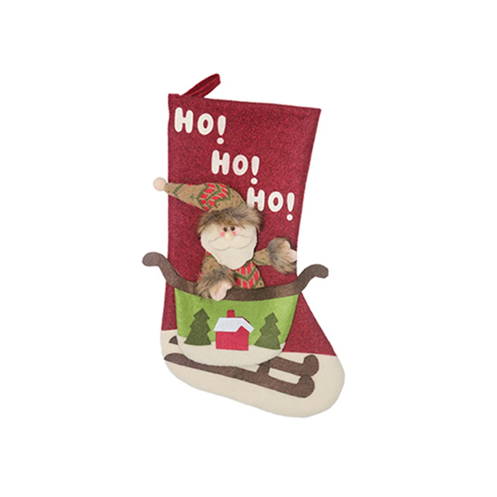 Santa Claus Christmas Big Stockings Gift Candy Bag Xmas Tree Decorations Socks Gift For Kids Christmas Decor Home Supplies New Year - Color: Santa Claus