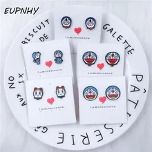 EUPNHY 2 шт./компл. аниме «Дораэмон» серьги-гвоздики ювелирные изделия мультфильм гипоаллергенно серьги-гвоздики для женщин детей девочек