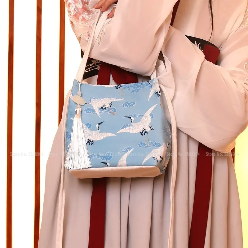 Сумка Hanfu с мультипликационным принтом журавль Единорог Банни Роза Лотос сумки в
