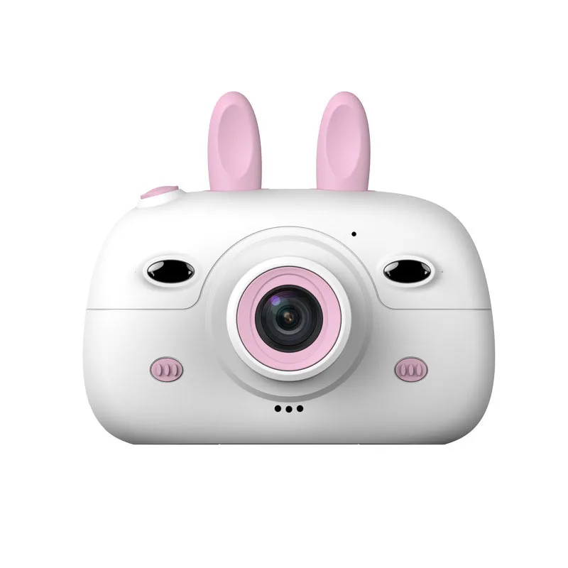 18MP 2,4 дюймов детская мини-камера с цифровым двойным объективом HD камера для фото-видео TF карта Поддержка маленьких зеркальных фотокамер подарки для детей на день рождения - Цвет: Pink without TF card
