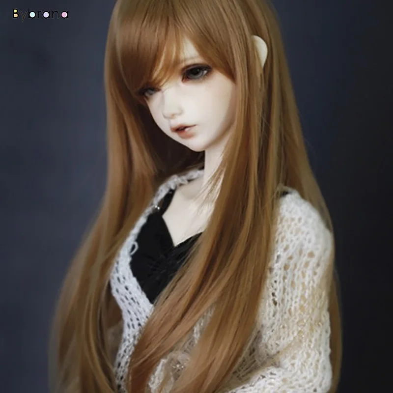 Bybrana модный стиль ярмарка Размер 1/3 1/4 BJD SD парики MSD длинные коричневые высокотемпературные волокна волос для кукол аксессуары - Цвет: 1