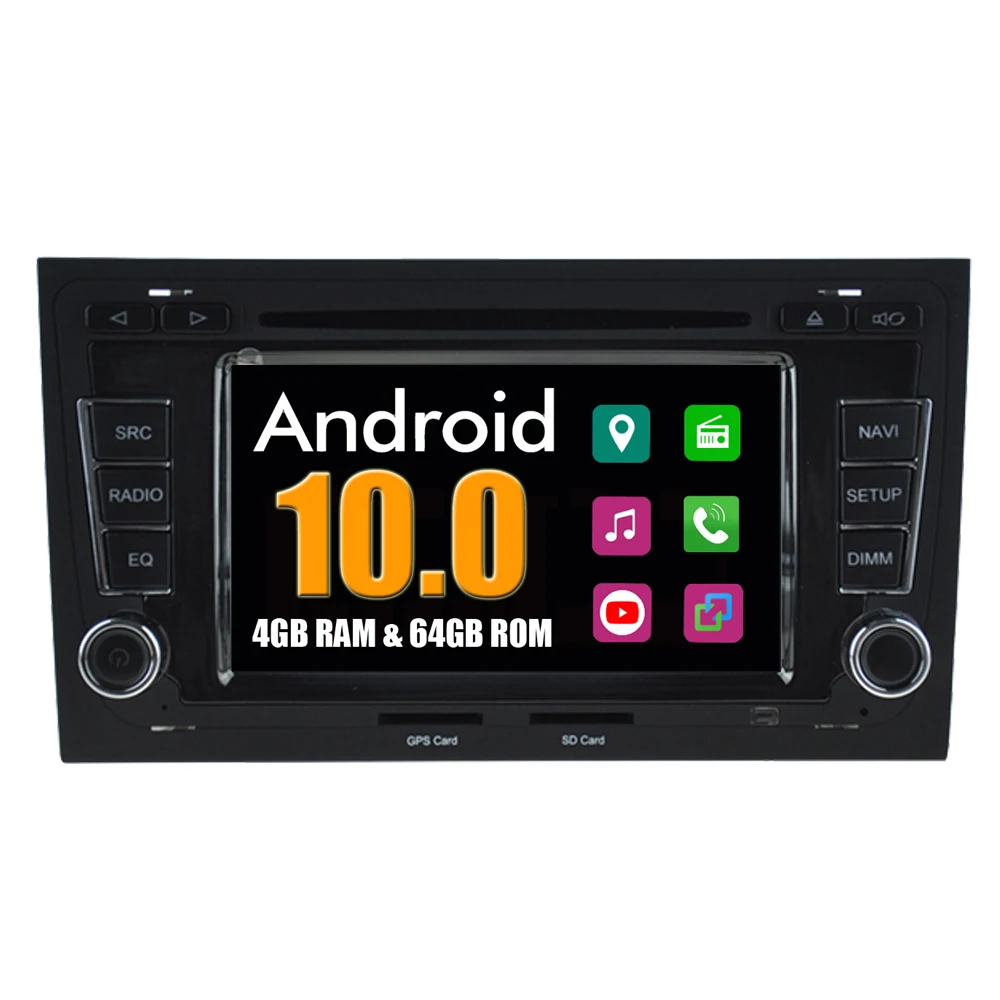 Android 10 0 для Audi A4 S4 RS4 8E 8F B6 B9 B7 RNS-E 2 Din DVD автомобильное радио GPS навигация СБ Navi |