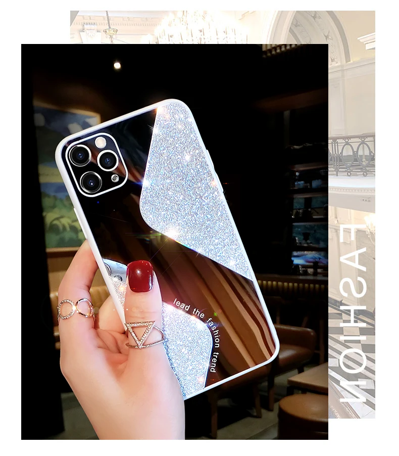 iphone 11 Pro Max cover case Fashion Glitter Makeup Mirror Phone Case For iPhone 12 11 Pro MAX Mini X XS XR 8 7 Plus SE 2020 Shockproof Cover Coque iphone 11 Pro Max phone case