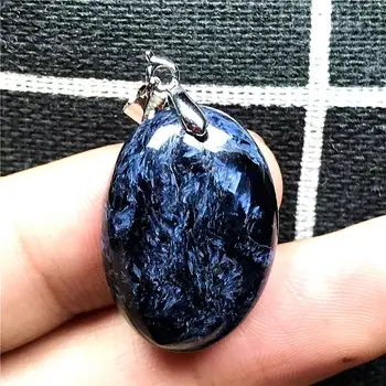 

Genuine Natural Blue Pietersite Pendant For Woman Lady Man Love Crystal 23x16x6mm Beads Oval Namibia Energy Stone Jewelry AAAAA