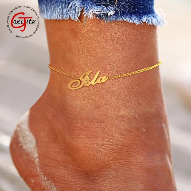 Layering Custom Anklet Gold Initial Ankle Bracelet, Letter Anklet, Personalized  Anklet, Name Anklet, Layered Gold Anklet Initial, Beach - Etsy