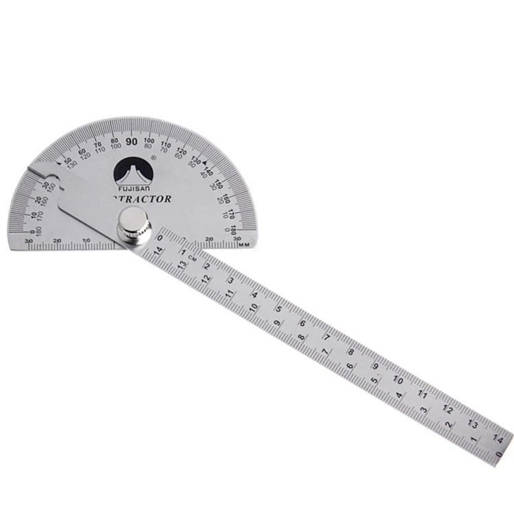 0-180 degree Angle Ruler Round Head Rotary protractor 145mm Adjustable Univ J6R1