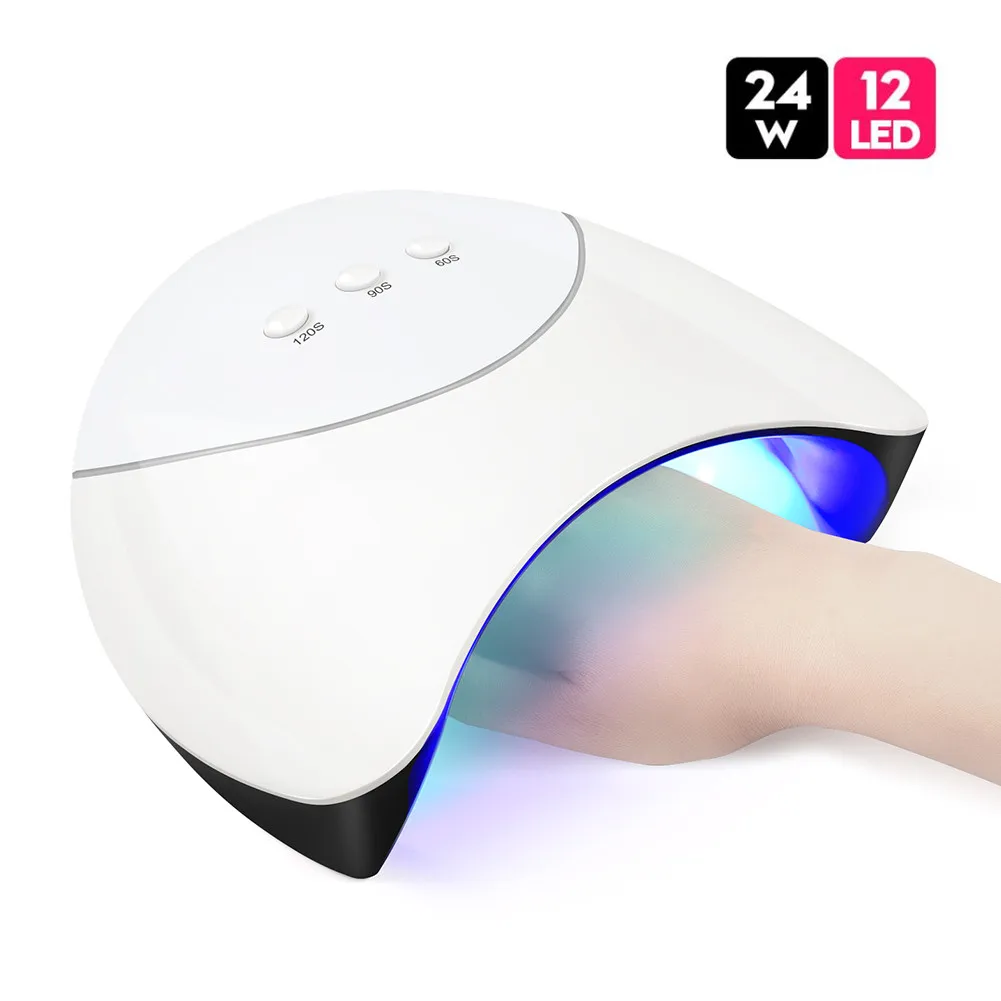 Have Sensor 24 Вт Светодиодная УФ-лампа для ногтей 12 Светодиодный s Сушилка для ногтей для всех гелей лак для маникюра Кнопка идеальное решение для большого пальца usb зарядка 60 s/90 s/120 s - Цвет: Have Sensor