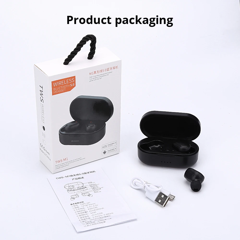 M1 TWS Mini Wireless Bluetooth Headphones Sport Headset Waterproof Earbuds Sound Quality For Huawei Iphone Xiaomi Music Earphone