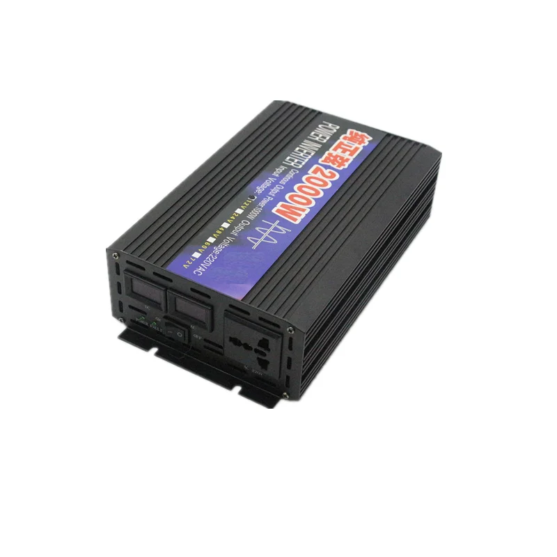 2000 Вт чистого синусоидального инвертора DC12V / 24V к AC220V 50 Гц инвертор с цифровым дисплеем для домашнего автомобильного телефона