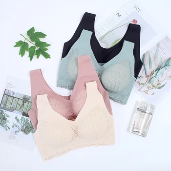 

Women Bralette Seamless Bra With Pads Push Up Bras Comfort Underwear Solid Color Vest Brassiere Wirefree Padded Sexy Lingerie
