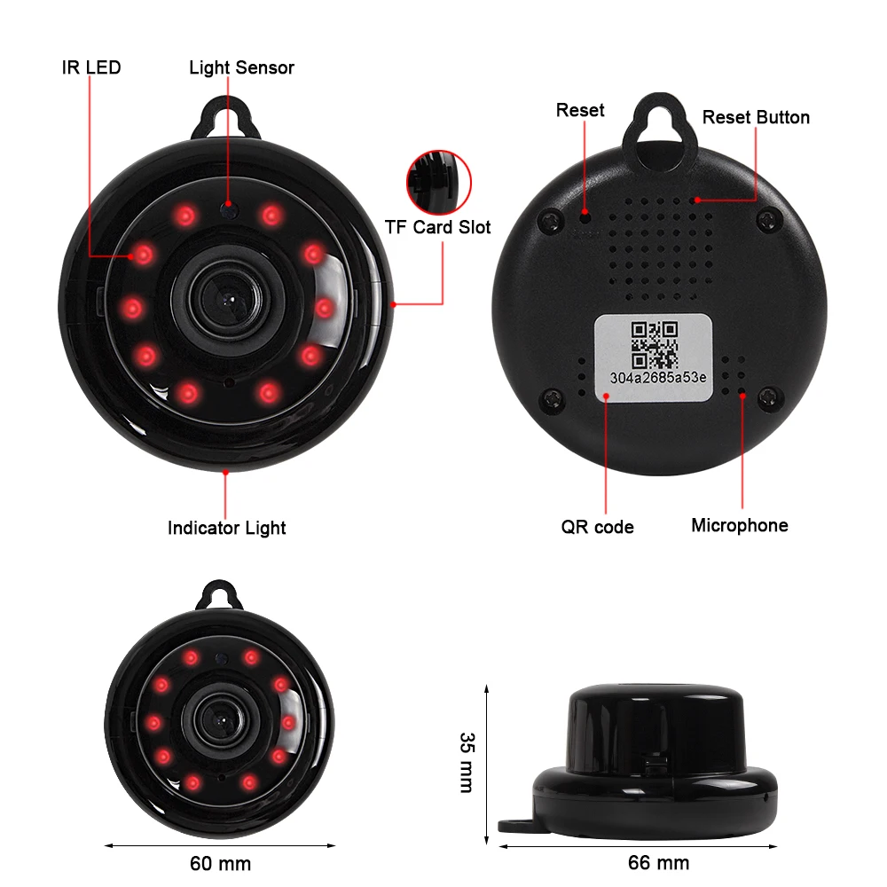 Awaywar, мини, 720 P, HD, Wifi, IP камера, беспроводная, домашняя, для безопасности, сеть видеонаблюдения, микро камера наблюдения, ИК, ночное видение, детский монитор