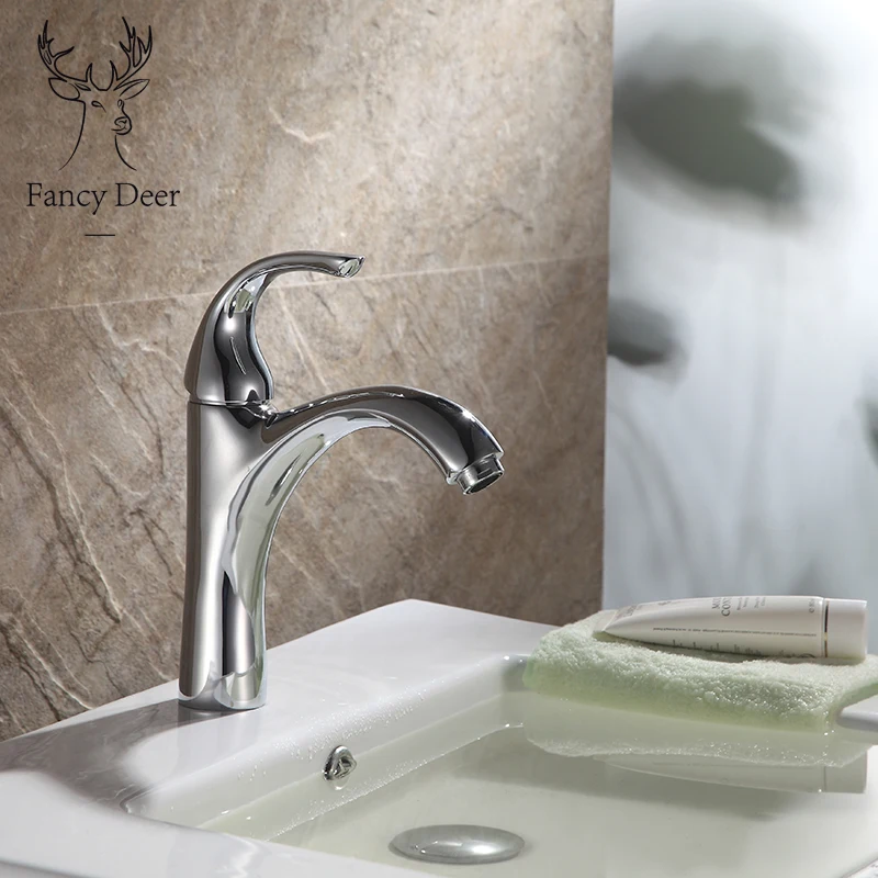 

Fancy deer bathroom basin faucet chrome cold and hot sink-tap mixer tap single handle