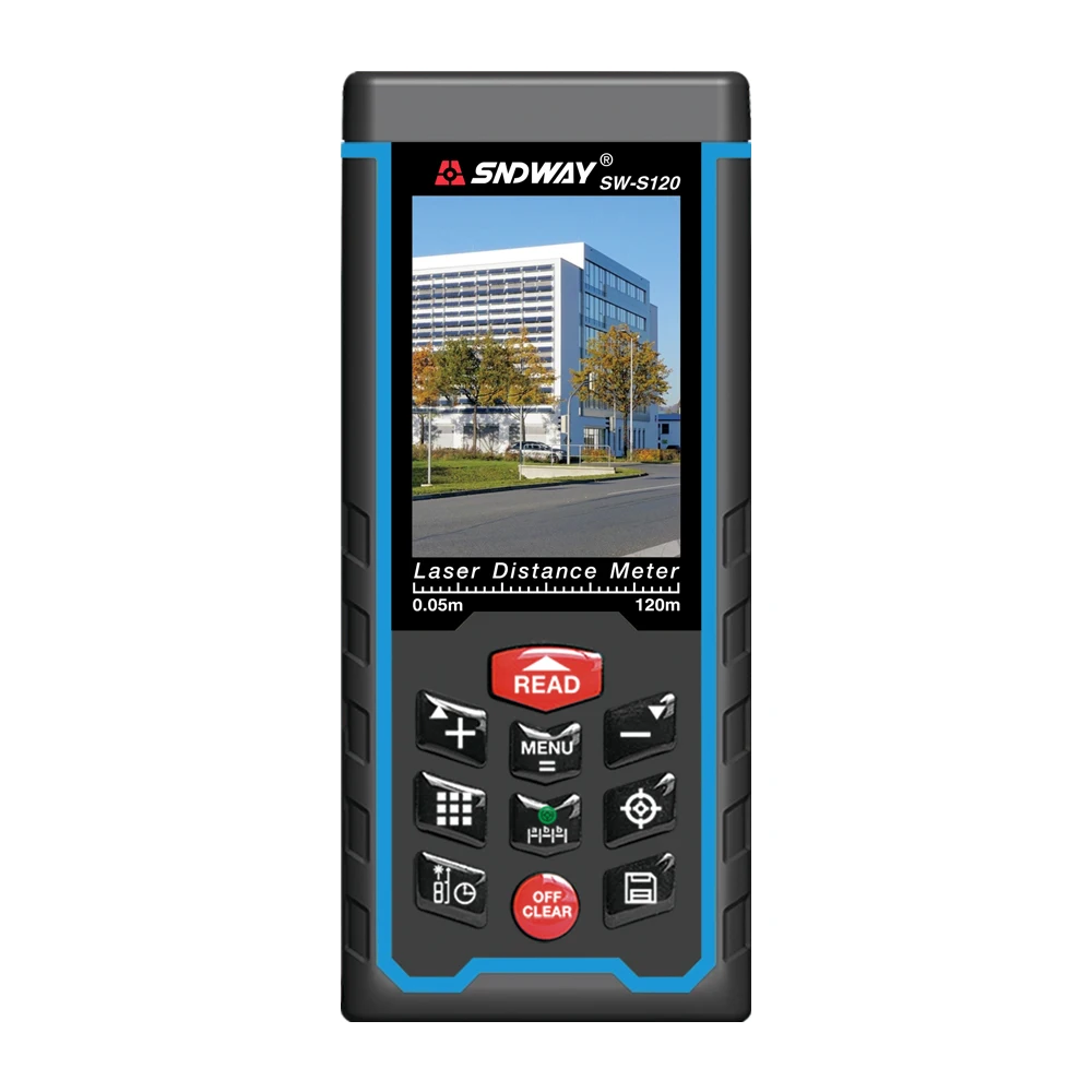 SNDWAY Color LCD Laser Distance Meter 120M 100M 80M 70M 50M Laser Range Finder Rangefinder Digital Tape Measure Angle Ruler Tool SNDWAY Color LCD Laser Distance Meter 120M 100M 80M 70M 50M Laser Range Finder Rangefinder Digital Tape Measure Angle Ruler Tool