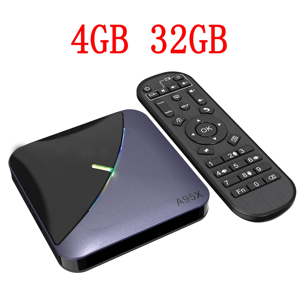 A95X F3 RGB светильник ТВ приставка Android 9,0 4 Гб 64 ГБ 32 ГБ Amlogic S905X3 приставка 8 к Netflix Plex медиасервер Android ТВ приставка smart Box - Цвет: 32GB