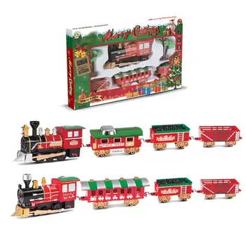 

Christmas Music Light Electric Train Railway Set Kids DIY Assembly Educational Toy Birthday Gift