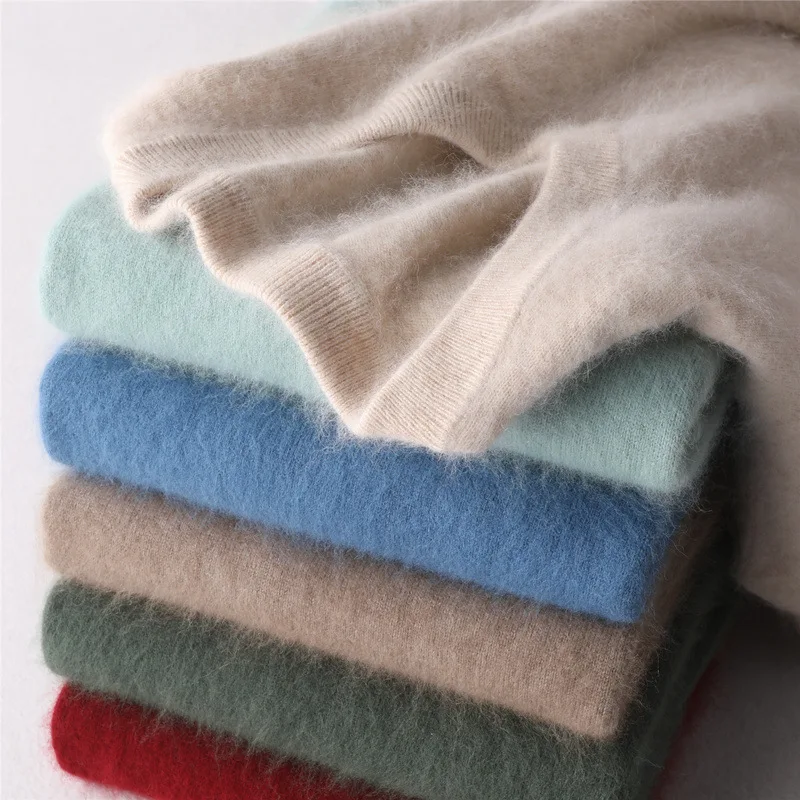 90% OFF jinjiaxian Men's Sweater Round Neck Hooded Thick Sweater Men's Winter Loose Sweater Oversized Knitting Sweater Cashmere Sweater