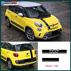 1 set Car Hood Tail Stickers For-Fiat 500L Limited Edition Car Bonnet Stripes Auto Engine Cover Decor Vinyl Decal Accessories (1)_副本