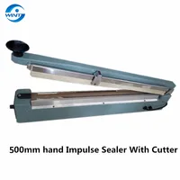 KS-500MM Hand Impulse Sealer With Cutter Handheld Heat Impulse Manual sealing machine Aluminum body 1